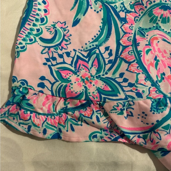 Lilly Pulitzer Womens Faye Mini Skort Floral Blue Pink Green Ruffles Size 2 - Picture 3 of 9